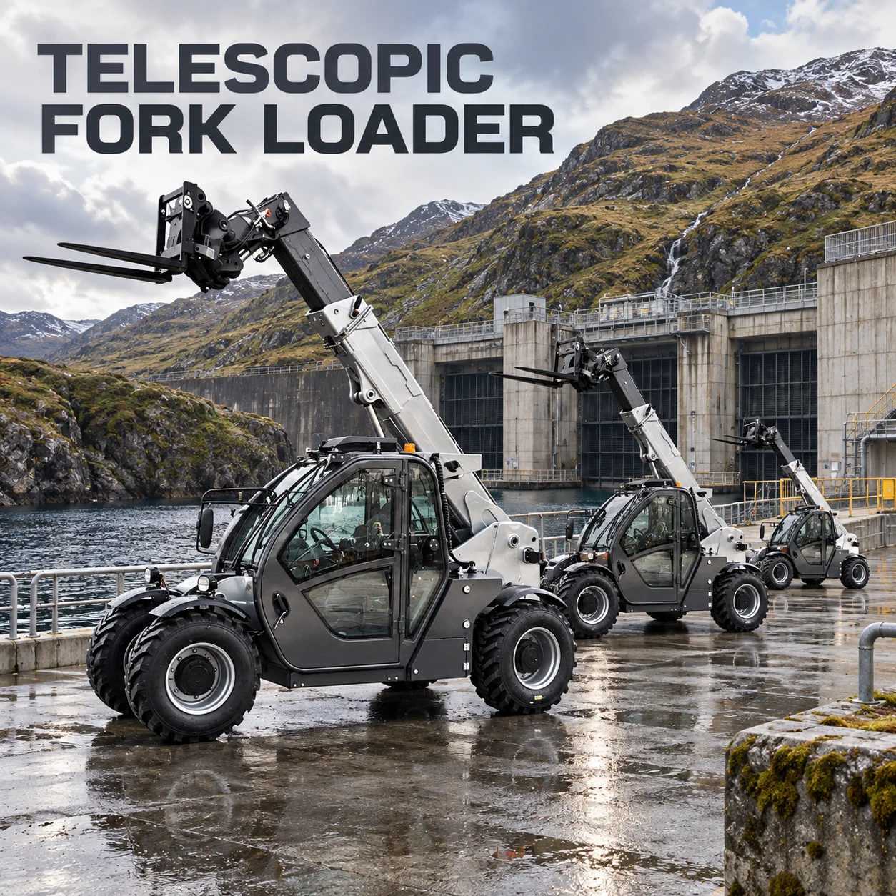 Compact Telehandler Forklift with Extendable Boom for Outdoor Pallet Lifting