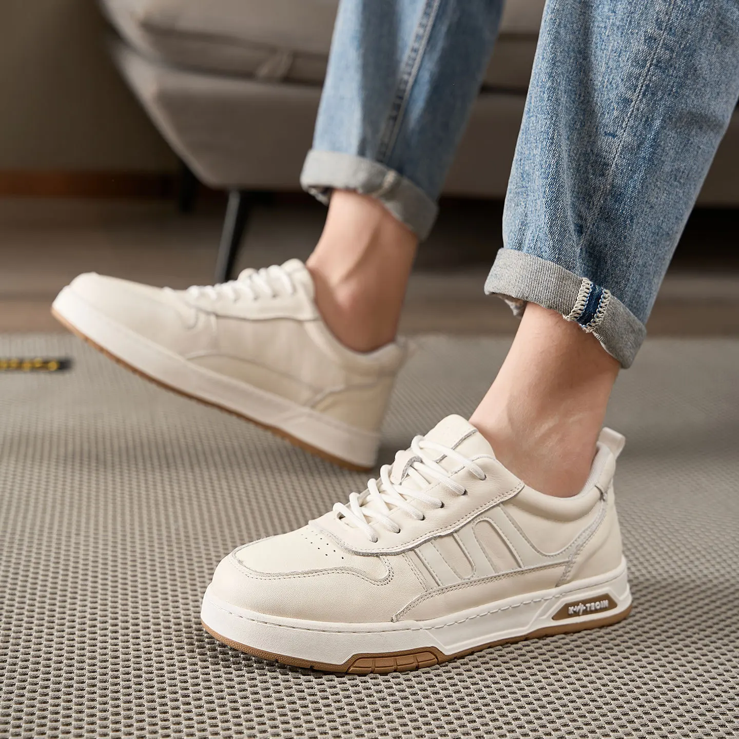 

Новинка 2005 года, мужские туфли из коровьей кожи, однотонные модные повседневные кроссовки, мужские однотонные осенние дизайнерские спортивные туфли для мужчин