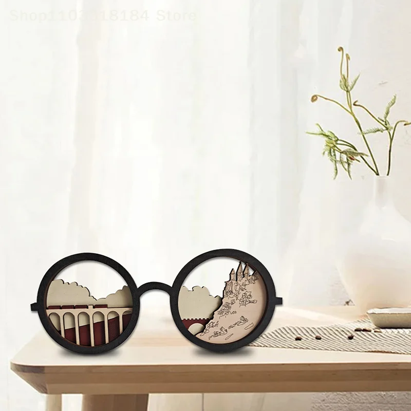 

Украшения для дома, деревянные очки, реквизит для украшения, разные размеры, деревянные очки, украшения, настольные украшения, ремесла, подарки