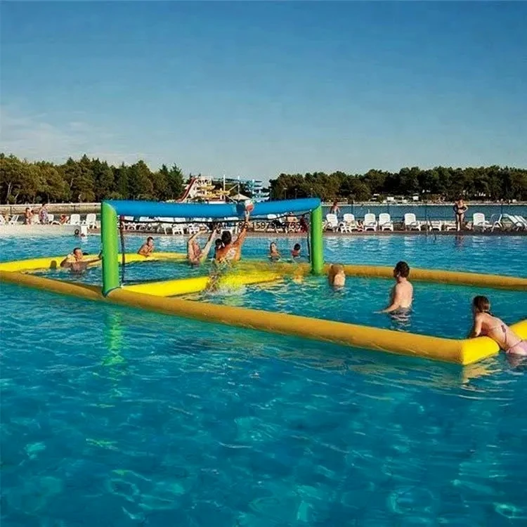 

Большое надувное оборудование для соревнований по пляжному волейболу и водному поло: площадки для пляжного волейбола, сетки для бассейнов, аренда.