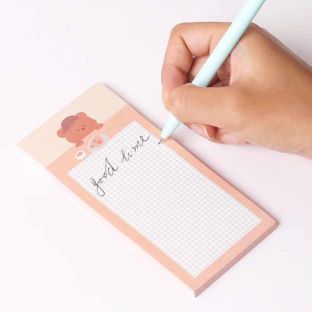 Vintage Bear Non-Sticky Note Lined Dotty Memo Pad Paper Notepad Stationery Notebook Agenda Day Planner Check Shopping List To Do