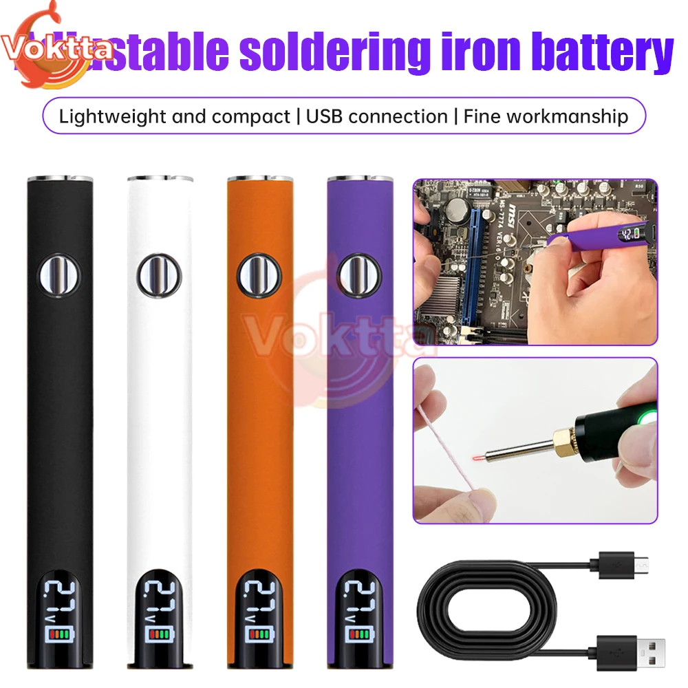 Mini Battery Welding Tool Kit 510 Preheating Battery Button Heat Tips Solder Repair Tools Portable Electric Soldering Iron Pen