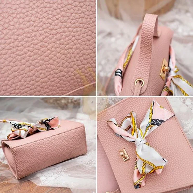 Girls Women Messenger Bags New PU Leather Handbag Inclined Shoulder Bag Women Crossbody Handbags Bag Ball Tassel Bag