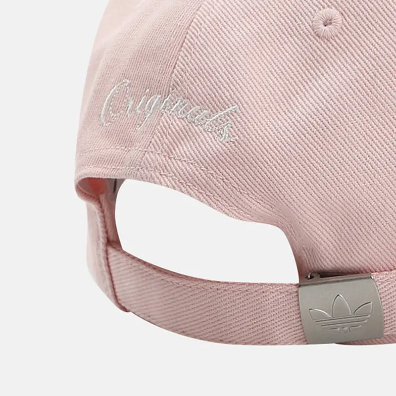 Hot Adidas Originals Women Baseball Cap KZ0754 Cotton Rhinestone Trefoil Logo One Size Casual Daily Hat Light Pink