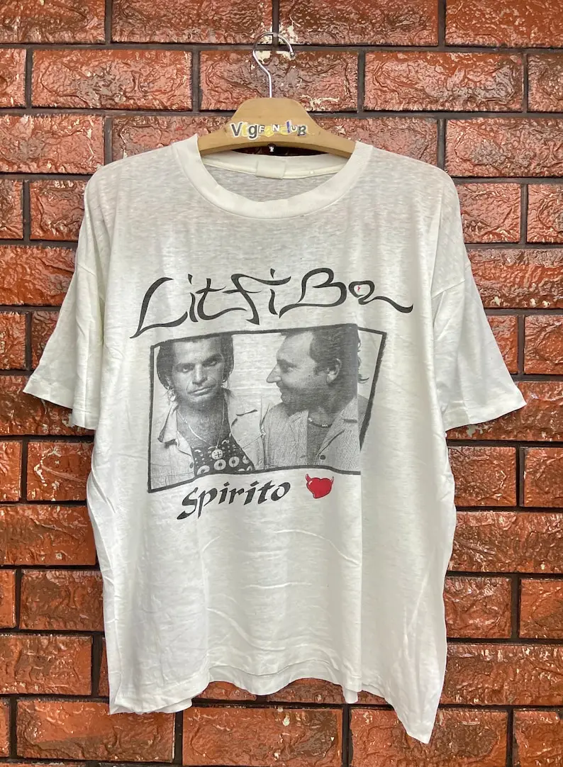 Vintage 90s Litfiba Italian New Wave Band Tour T Shirt  New Wave  Postpunk  Talking Heads  Vintage Band T Shirt Size L