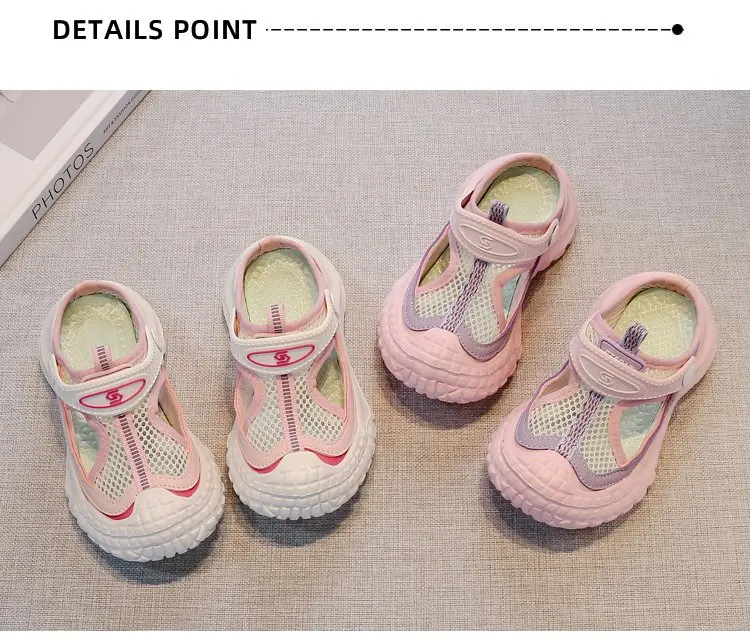 

Kid's Summer Sport Sandals Hollow Out Breathable Teenager Sandals Lightweight Boy's Girl's Toes Capped Anti-kicked Running Shoes