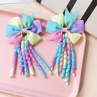 2 unids/set nuevo Clip de pelo colorido para niños tocado arco borla accesorios para el cabello Color caramelo Clip de pelo para niña regalo para niños