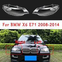 For BMW X6 E71 2008-2014 Car Front Headlight Cover Lens Glass Headlamps Transparent Lampshad Lamp Shell Masks
