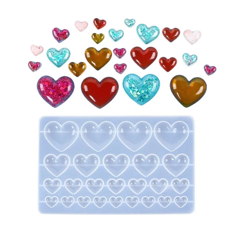 SNASAN Love Heart Silicone Mold Different Size Pendants Casing moulds Handmade DIY Tool