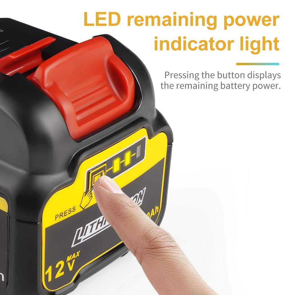 Waitley DCB120 Battery for Dewalt 10.8V 12V power Tools rechargeable electric tool Accessories Lithium batteries Replace DCB124