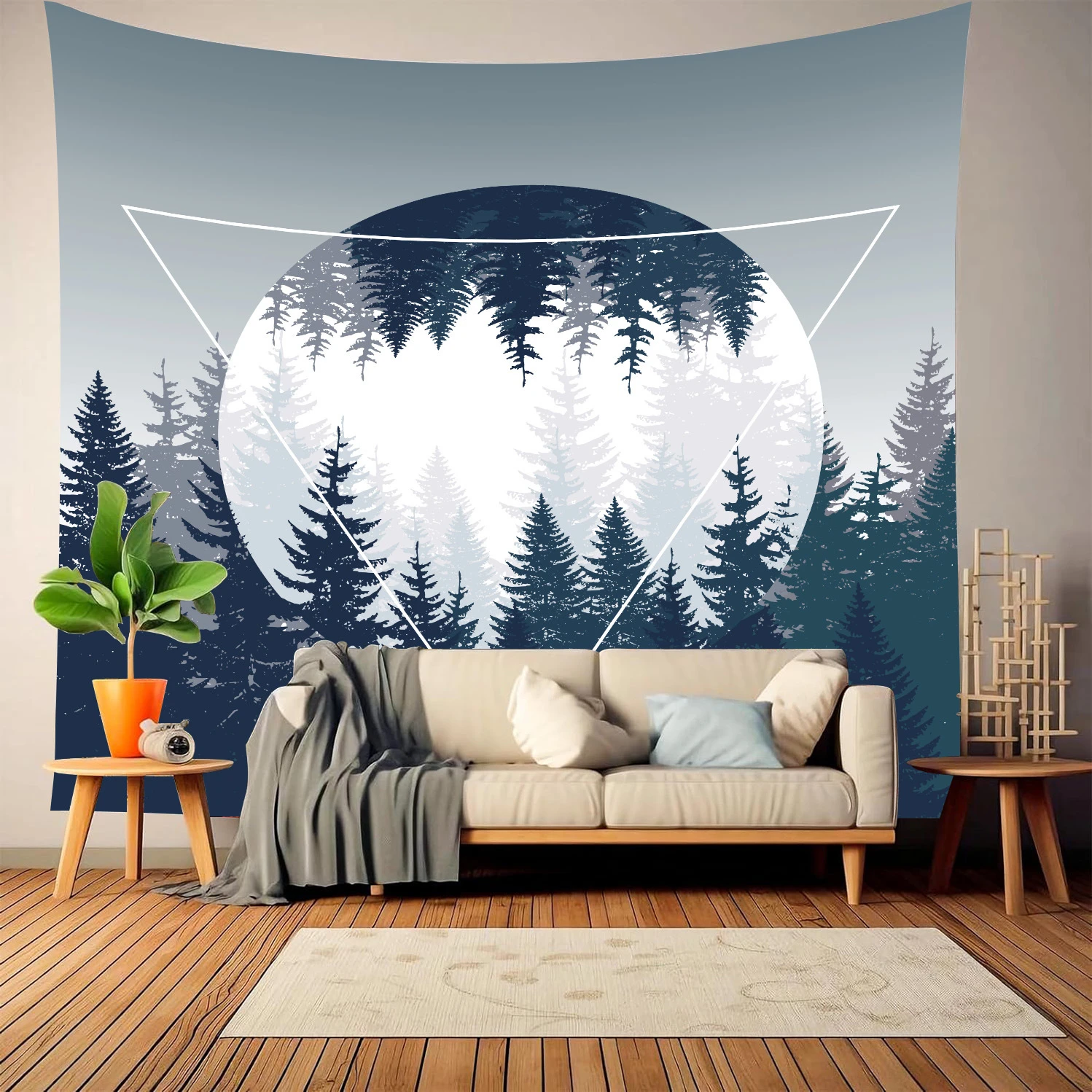 VIKAMA Mandala & Forest Moon Tapestry Wall Hanging, 6 Assorted Designs, Wall Art Decor for Bedroom Living Room