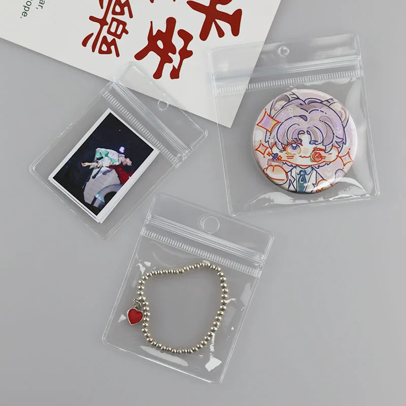 

Мягкая самозапечатывающаяся сумка для хранения ювелирных изделий из ПВХ с отверстием, прозрачная подвесная сумка для хранения ювелирных изделий для аксессуаров Faion