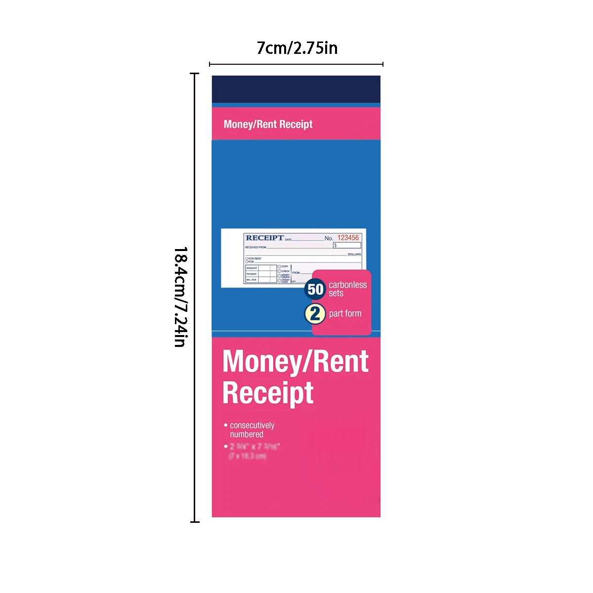 1pc rental receipt book, sales order book, 2 parts carbonless copy