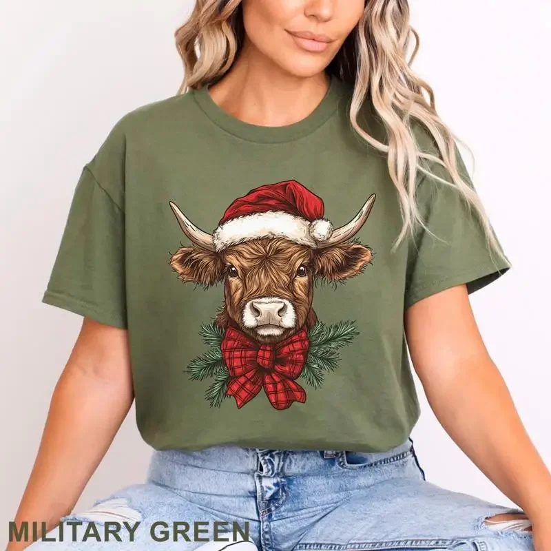 Cow Coquette Christmas T Shirt Merry Heifers Highland 203740