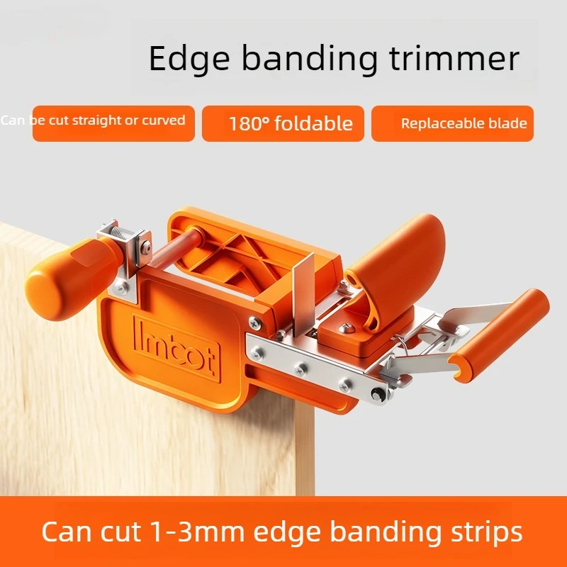 Manual Edge Banding Trimmer Foldable Straight Cutter Woodworking Edge Sealing Strip Flush Cut Tool for Furniture DIY Renovation