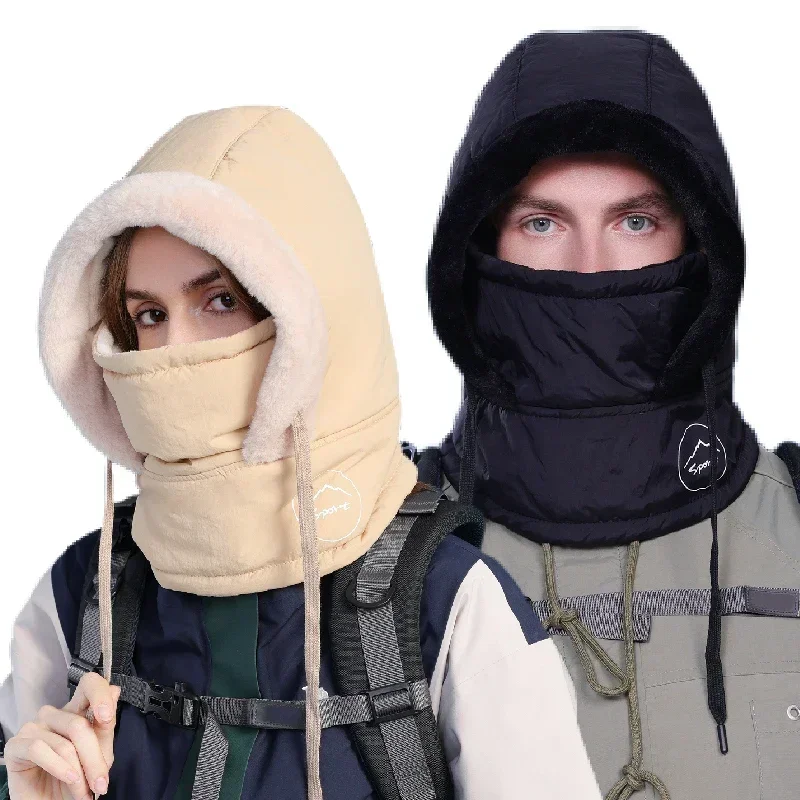 Balaclava inverno à prova de vento viseira de esqui crianças adultos chapéus respirável máscara facial térmica pescoço mais quente cachecol capacete capuz ciclismo boné