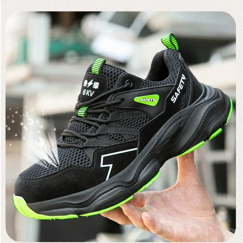 6kV Insulated Safety Boots Men Anti Smash Puncture Proof Breathable Lightweight Thick Sole Slip Resistant Work Shoes Protective