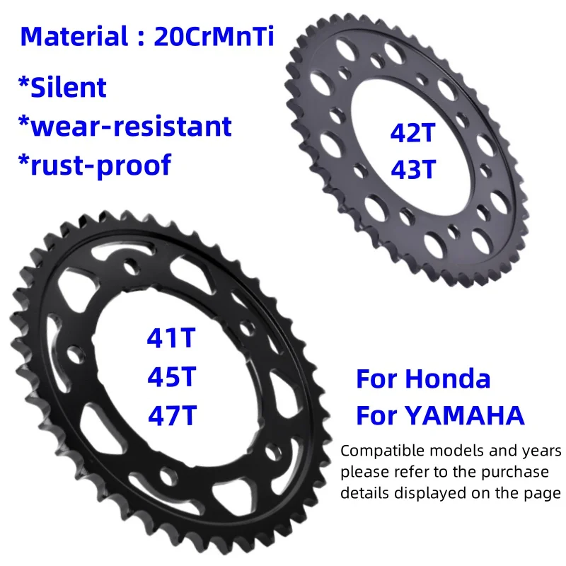 

Rear Sprocket for Yamaha MTT MTN 890 YZF R1 YZF1000 MT09 Tracer 9 Honda VT750 CBF CB CBR 600 650 F XSR 900 Shadow NV 400 CMX1100