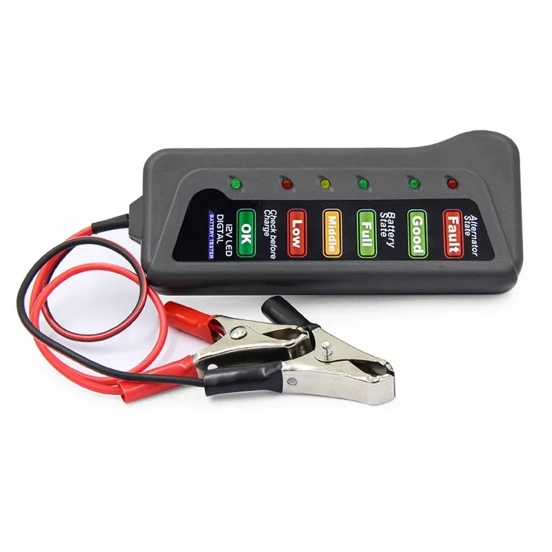 Mini 12V Car Battery Tester Digital Alternator Tester 6 LED Lights Display Car Diagnostic Tool Auto Battery Tester Analyzer