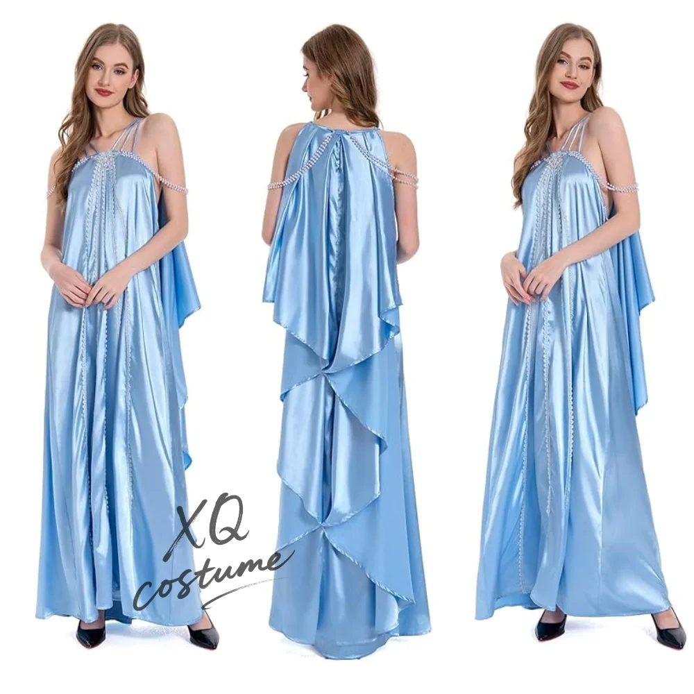 فستان Padme للسيدات باللون الأزرق الملكي Amidala ملابس نوم تنكرية لحفلات الكرنفال أو أزياء الهالوين للأميرة المسرحية #1
