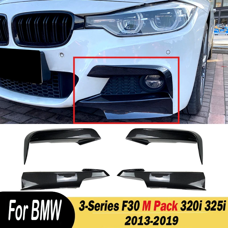 For BMW 3-Series F30 M Pack 320i 325i 2013-2019 Car Front Bumper Fog Light Front Wind Blade Corner Modification Accessories