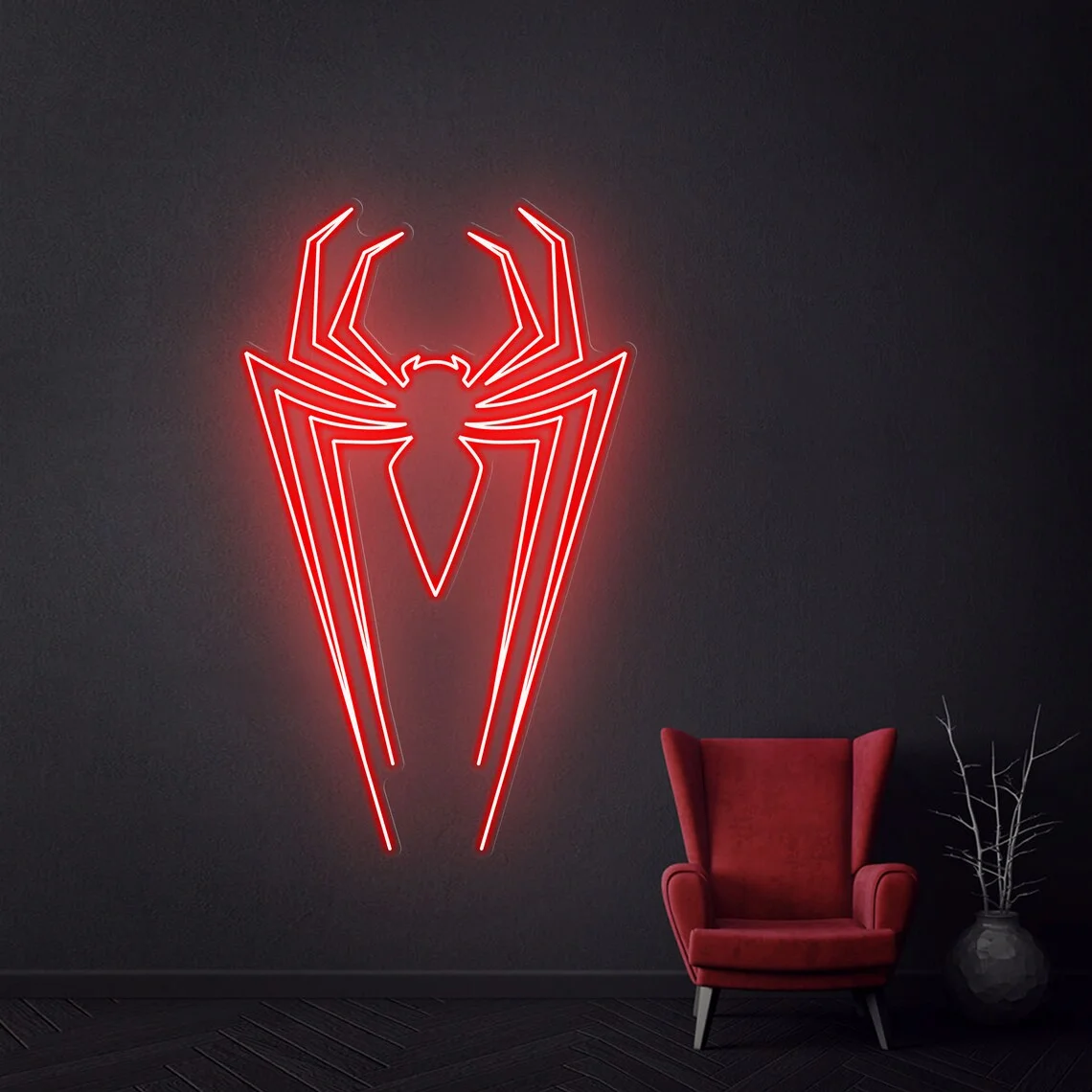 Super Hero Neon Sign Spider Neon Decor Anime Wall Art Gift for Kid Birthday Gift Bed Room Game Room Decor