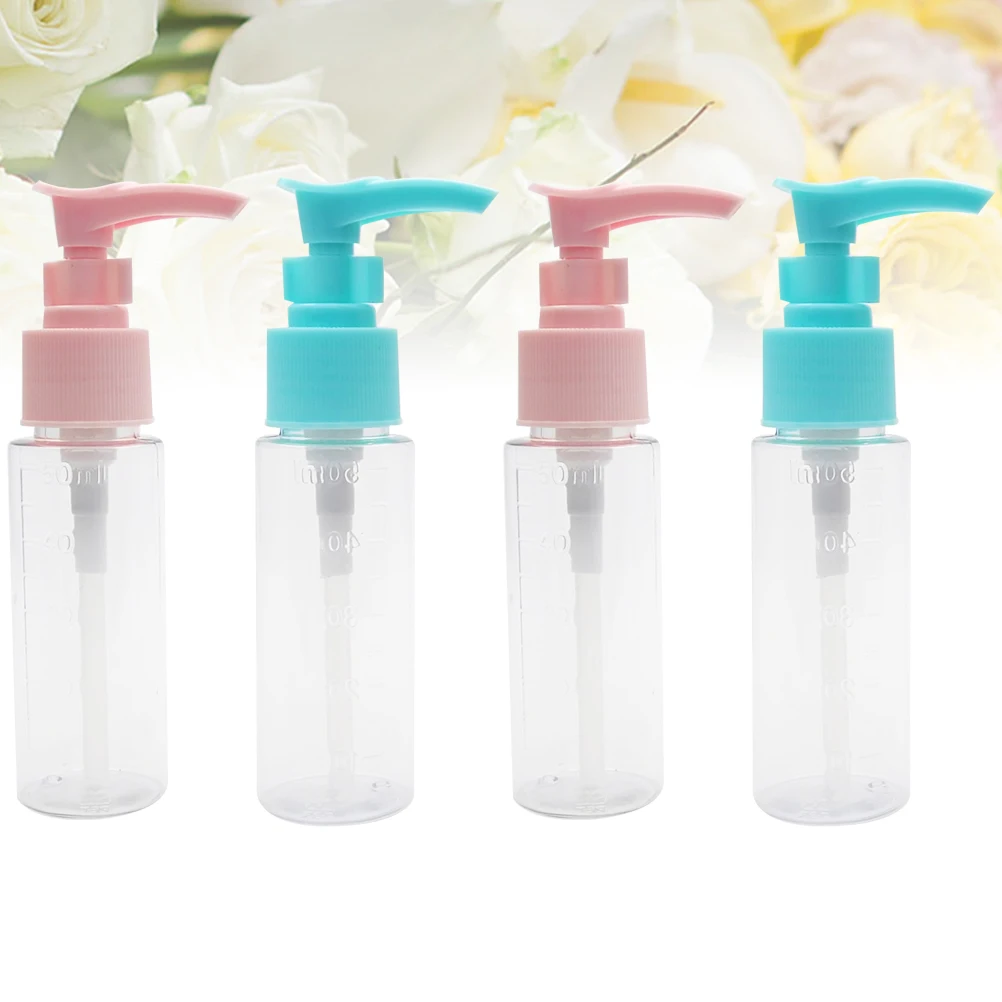 

4 Pcs Sterilized Bottle Bottled Shower Gel Refillable Travel Bottles Press Pump