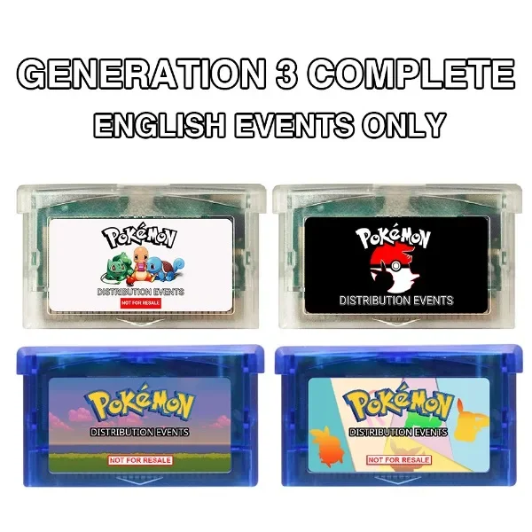 Pokemon Event Distribution Video Game Cartridge Generation 3 Complete English Events Only