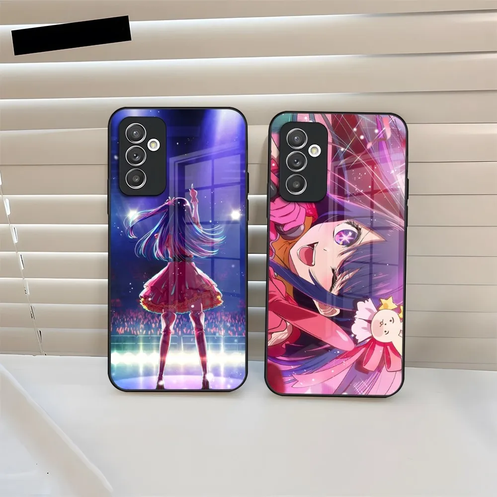 OSHI NO KO Phone Case Glass for Samsung Galaxy S20 S24 S21 S22 S23 Ultra Fe Plus A34 A54 A24 A52 A53 M54 Cover