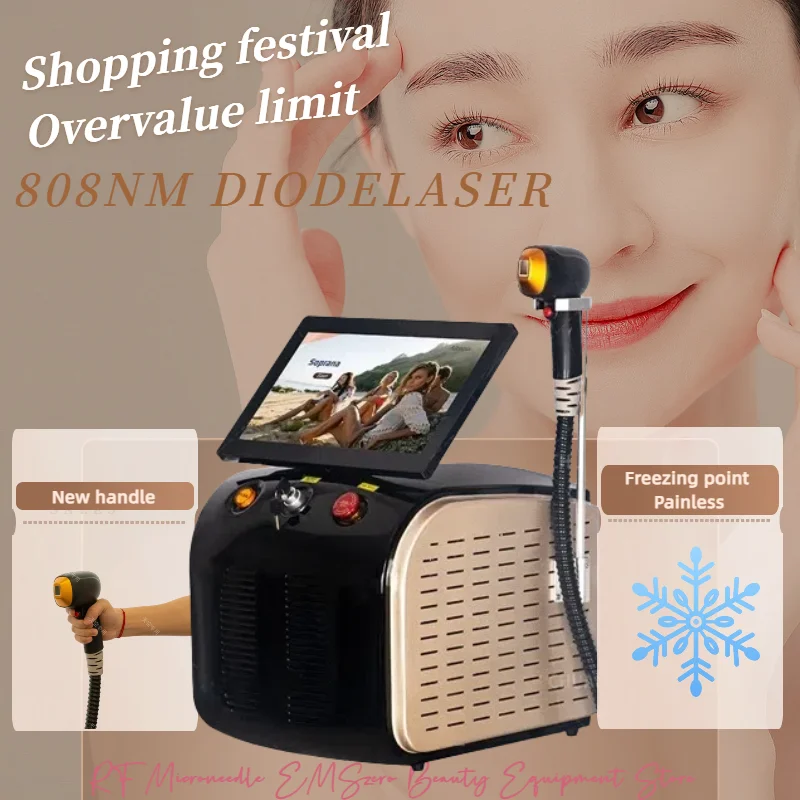 

Permanent Hair Removal Device Painless ice Platinum 808 Semiconductor laser Hair Removal Machine laser Hair Removal Machine