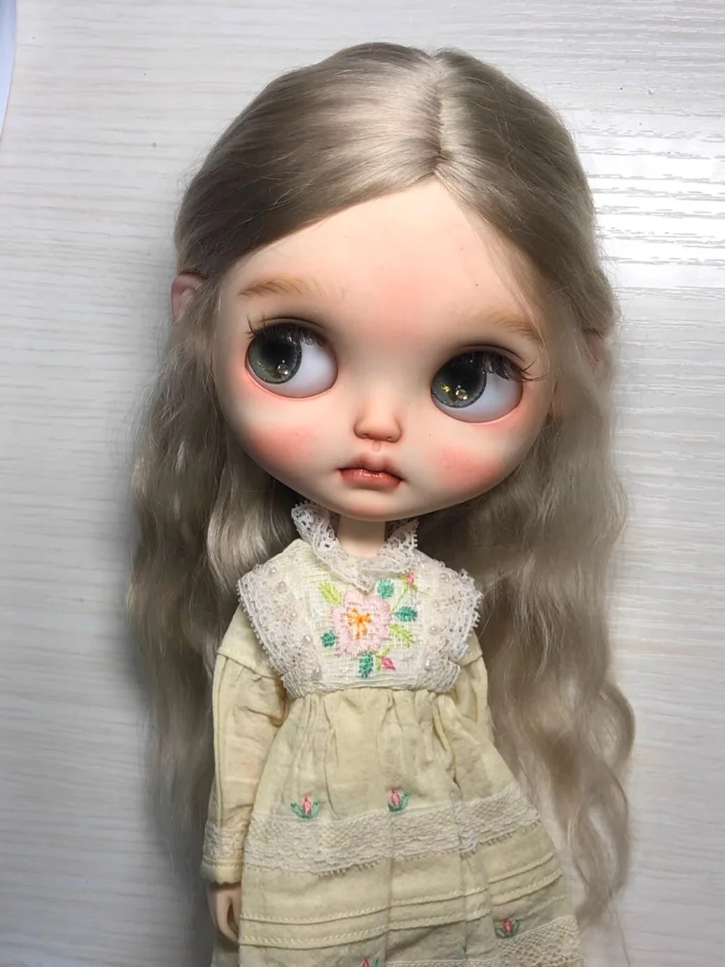 Dula Doll Wigs for Blythe Qbaby Simple long natural  Encrypted hair seams 9-10 inch head circumstance