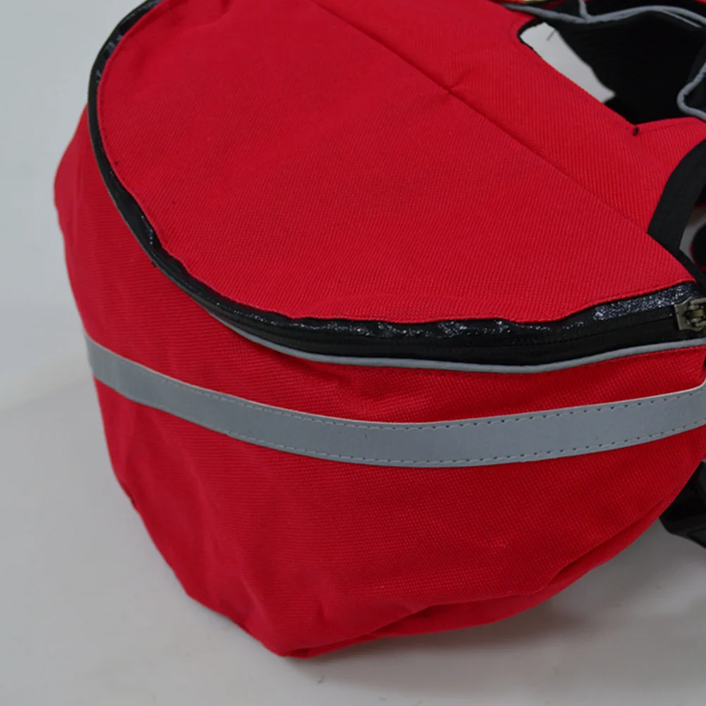 

Dog Backpack Waterproof Oxford Pet Travel Hiking Camping Rucksack Reflective Strip Side Pockets Snacks Keys Leash Hook S