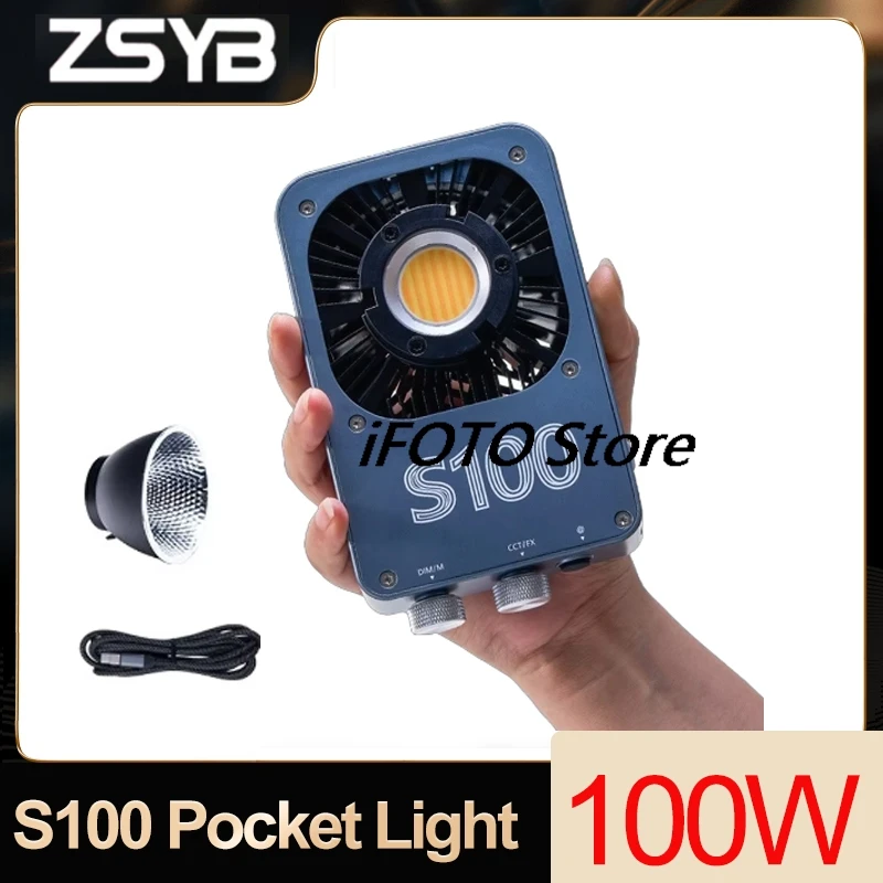 

ZSYB S100 Pocket Light COB LED Light Full Color 2700k-5600k Photography Lighting Outdoor Video Shooting