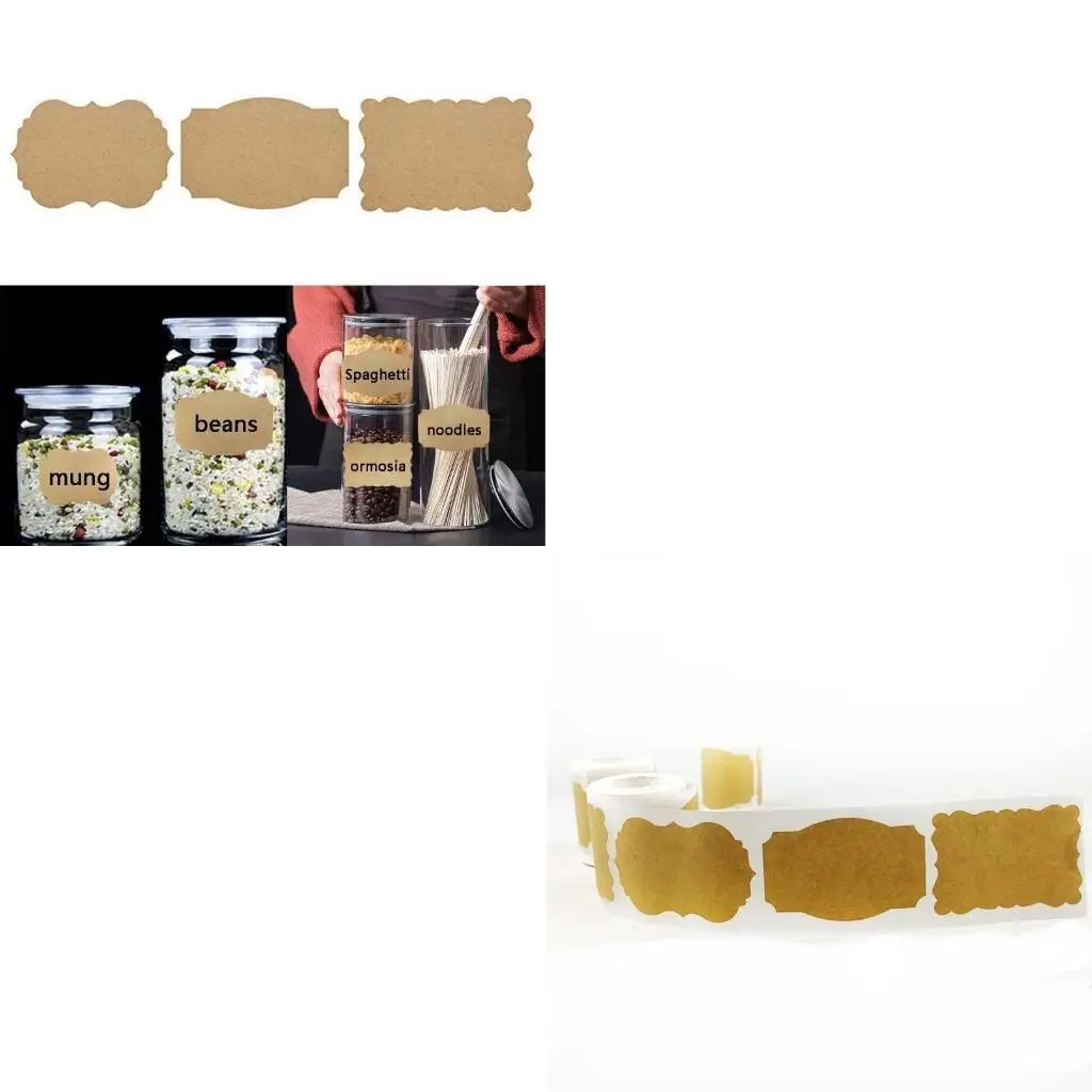  100 Pcs/Set Kraft Paper Blank Stickers for Crafts Baking Gifts Bread Packaging