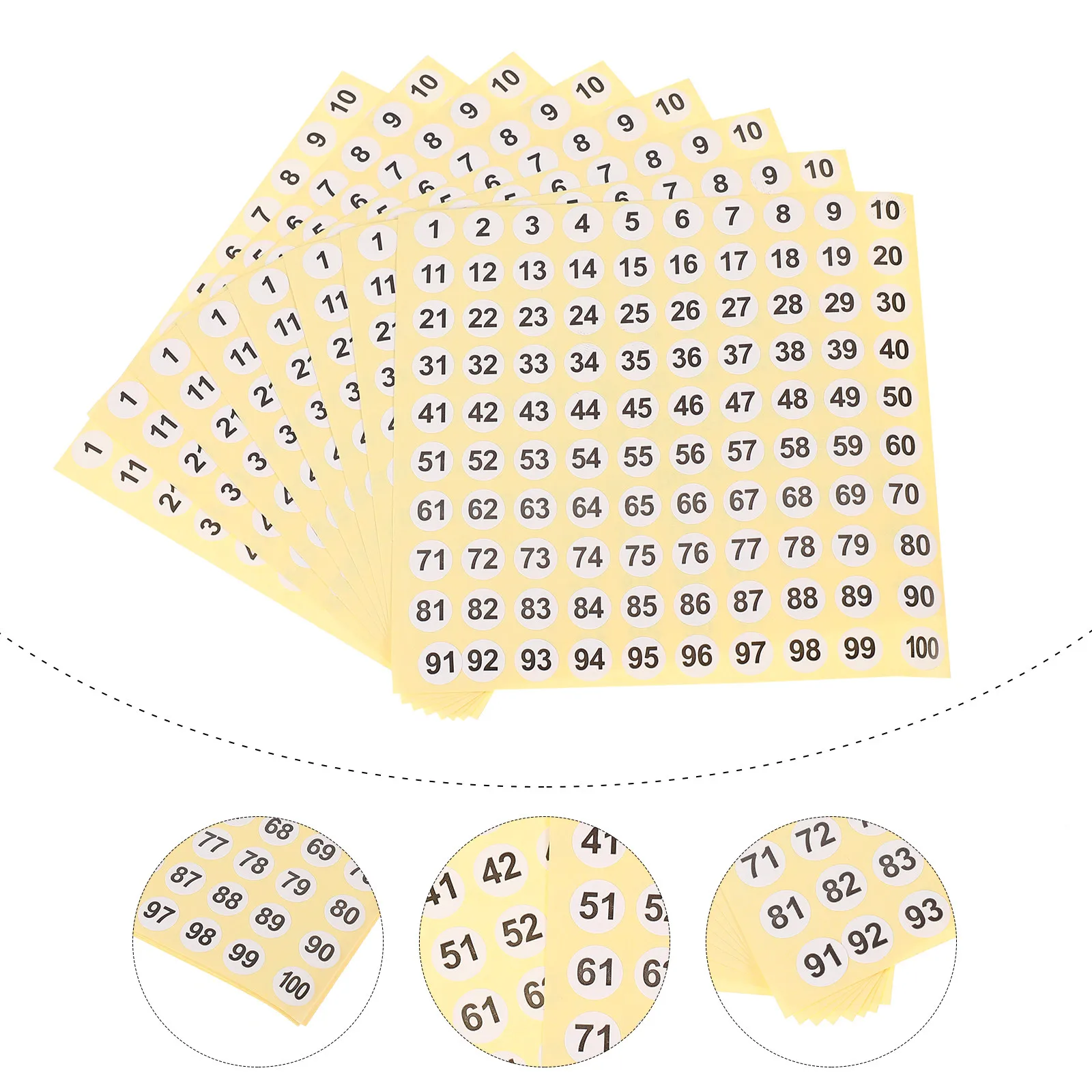 

100Pcs Residue-Free Round Number Stickers PVC Adhesive Labels Clear Text Perfect for Envelope Sealing DIY Crafts Party Favors