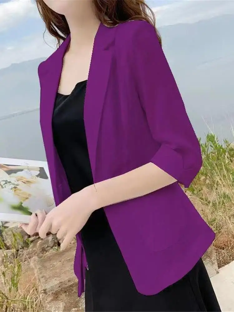 Slim Fit ort Svel femmes Jaet Cleanfit Sle matériau mince Version coréenne été nouveauté Faionable polyvalent