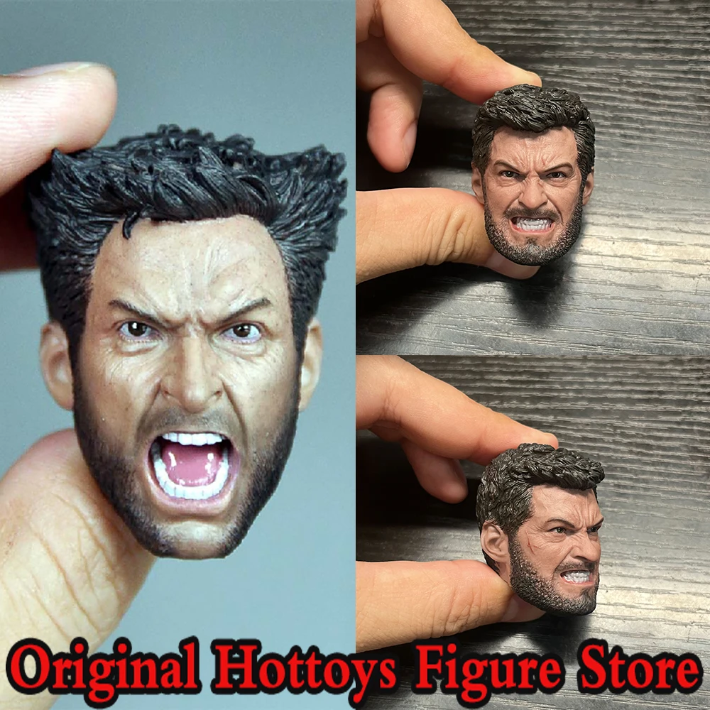 

In Stock 1/6 Scale Male Soldier Head Sculpture Wolverine Roar Edition Head Carving Fit 12-inches Action Figure Model Body