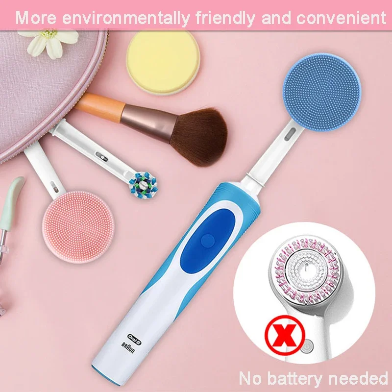 Electric Facial Cleansing Brush Toothbrush Head Replacement for Oral-B Brush Electric Silicone Cleansing Head Face Care Tools