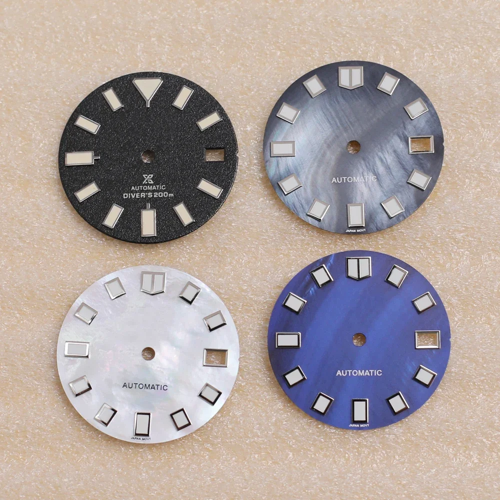 

S Logo Modified Watch Sea Shell Dial Set 28.5mm Watch Faces Fits NH35/4R36 Movement Watch Accessories