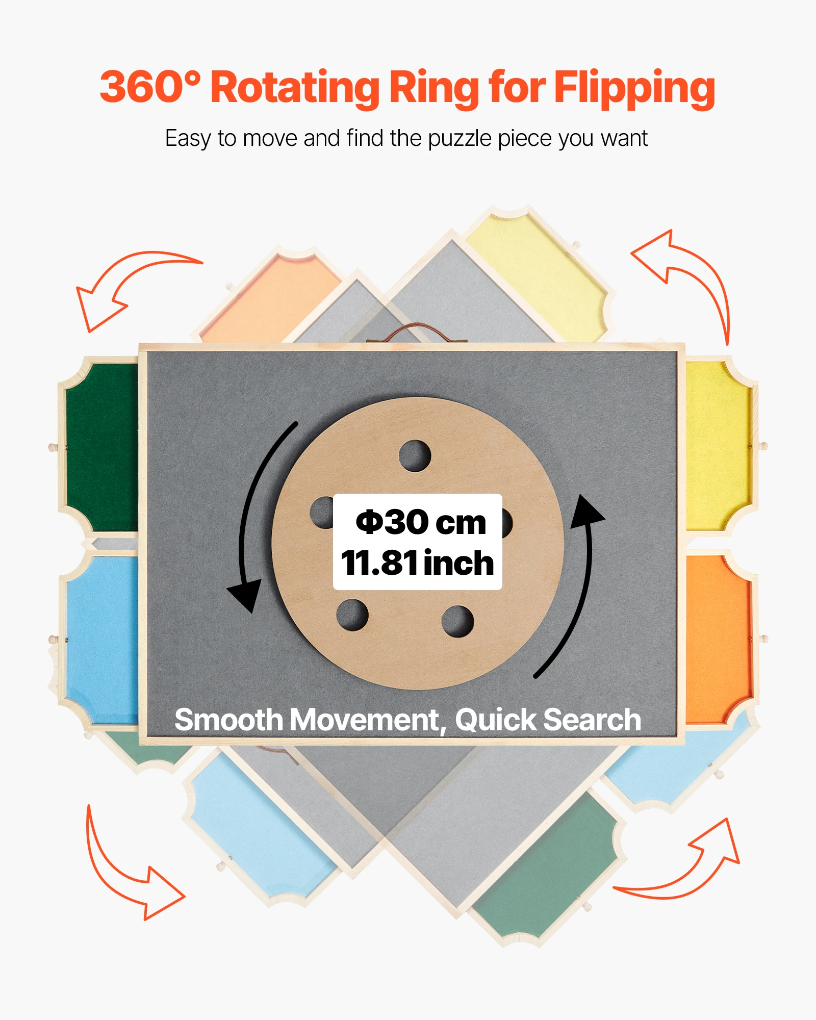 لوحة ألغاز SucceBuy مكونة من 1000 قطعة مع 4 أدراج ملونة وطاولة خشبية قابلة للتعديل بزاوية مائلة وملحقات ألغاز الصور المقطوعة #3