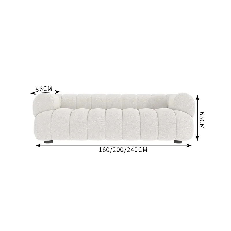 

Fabric sofa household living room small apartment simple bread straight row tofu block caterpillar sofa double three seater
