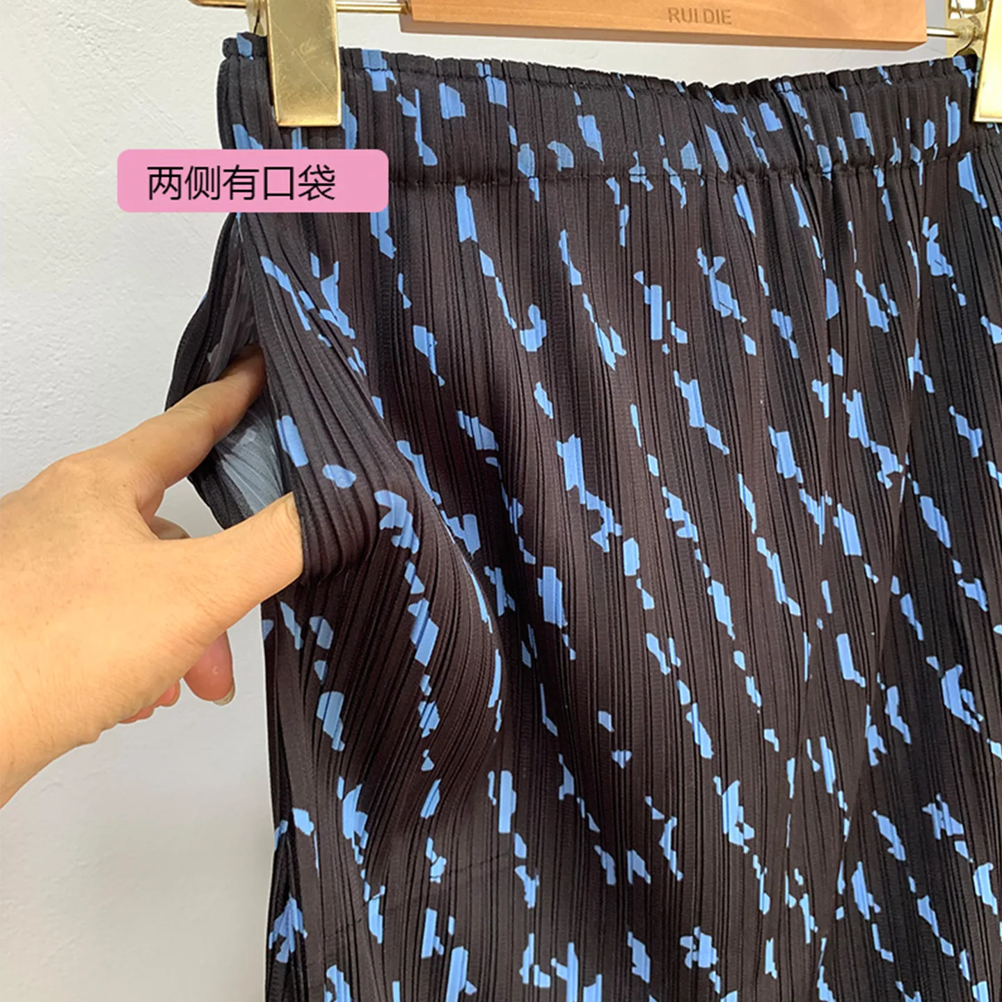 مياكي مطوي 2025 جديد مطوي مطبوعة نصف الجسم تنورة الربيع والصيف تصميم موضة عادية منتصف طول مرونة الخصر تنورة #4