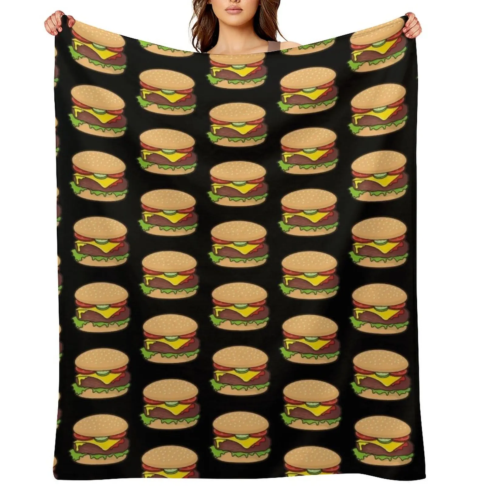 

Cheeseburger Pattern Throw Blanket Designers Sofas For Baby Travel Blankets