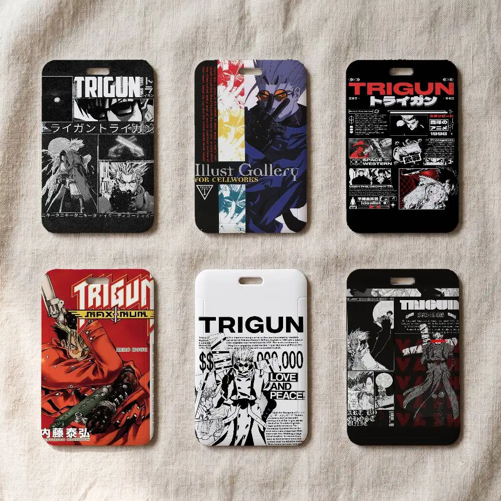 Anime T-Trigun Fashion ID Card Holder Business Work Card Sleeve Protector