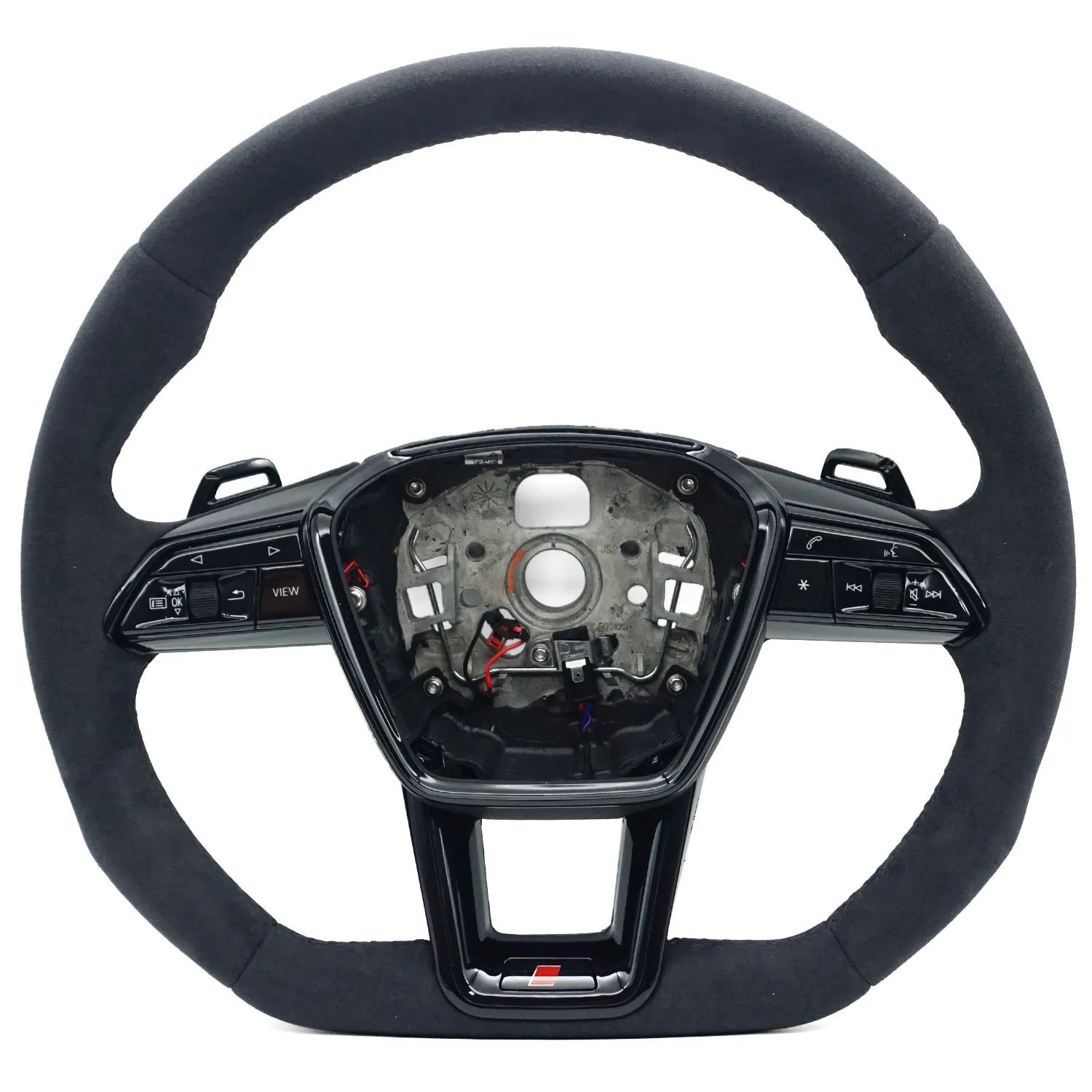 Passend für Audi A6C8 S, Standard-Lenkrad mit vollem Haar, schwarzem Kabel und Heizfunktion, flacher Unterseite, Innenraummodifikation – Detail 2
