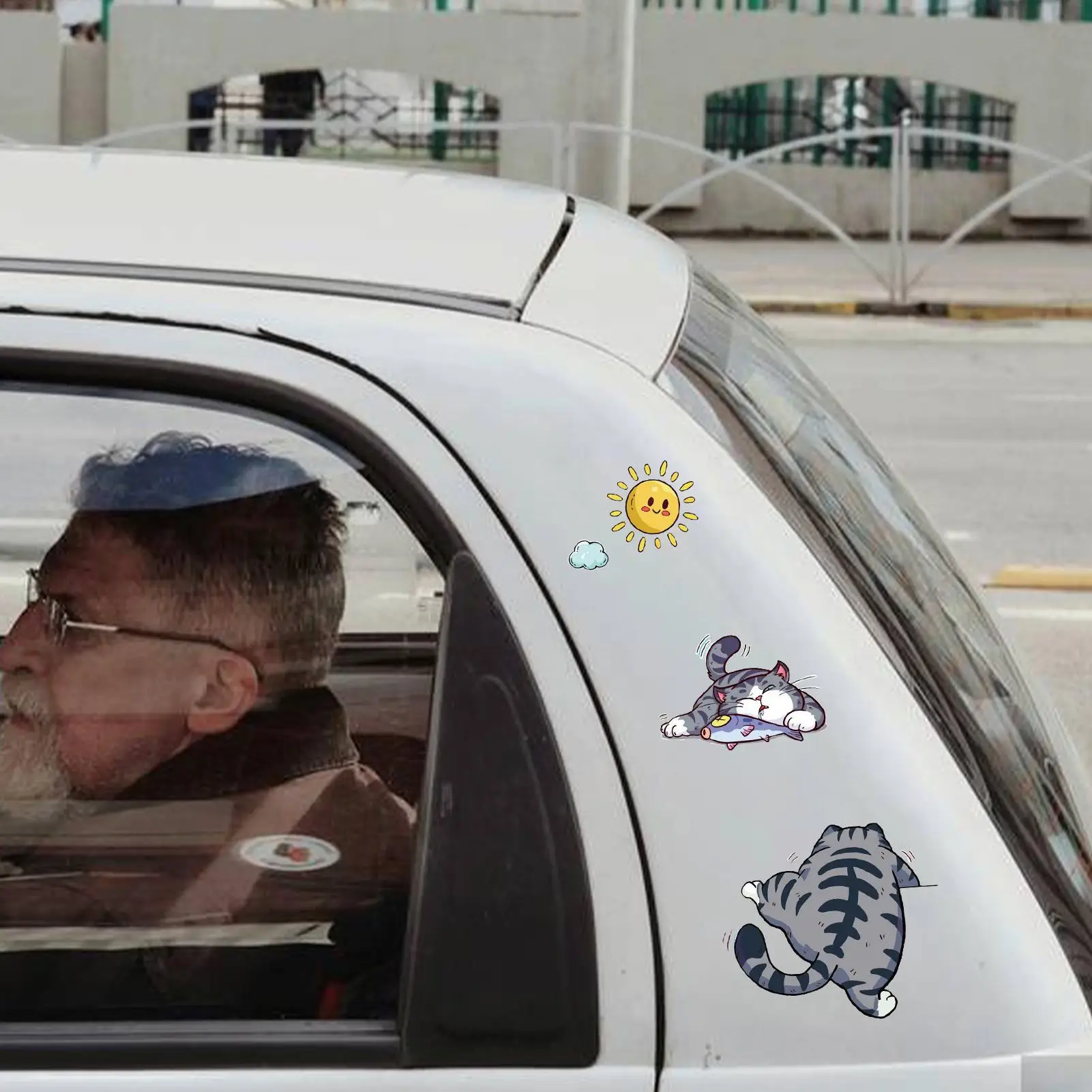 

new Cat Scratch Car Decal Funny Cat Sticker Cute Bumper Decal Self-Adhesive Car Decoration Lazy Cat Humor Cat Theme Sticker