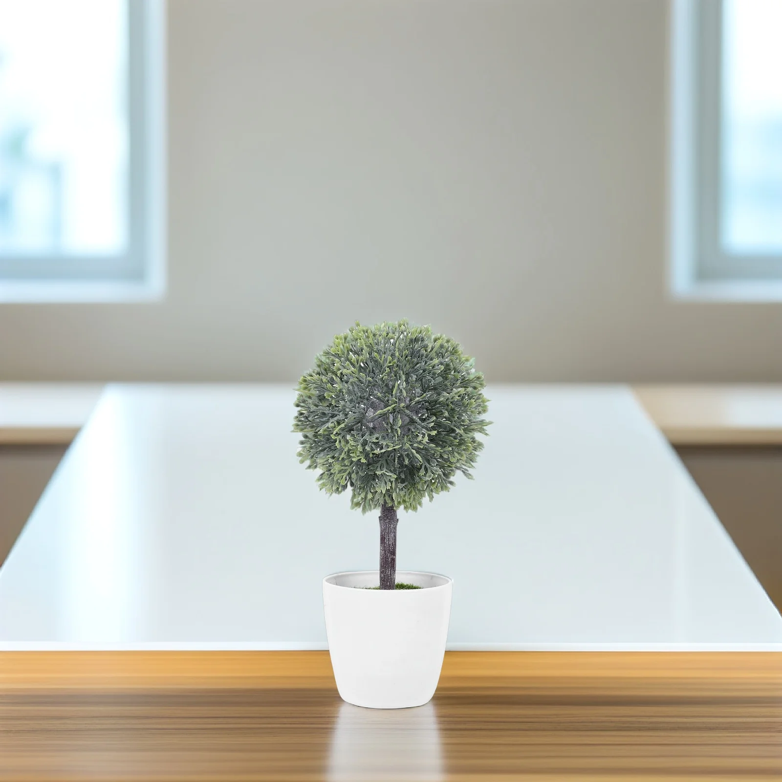 بونساي الاصطناعي وهمية الكرة شكل نبات ديكور للمنزل مكتب سطح المكتب داخلي في الهواء الطلق محاكاة الديكور الخضرة #5