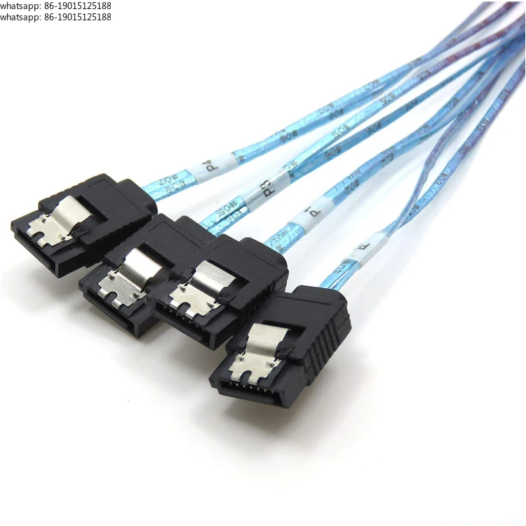External Mini SAS 36Pin (SFF-8088) Male to 4 SATA 7Pin Female w/latch controller Cable