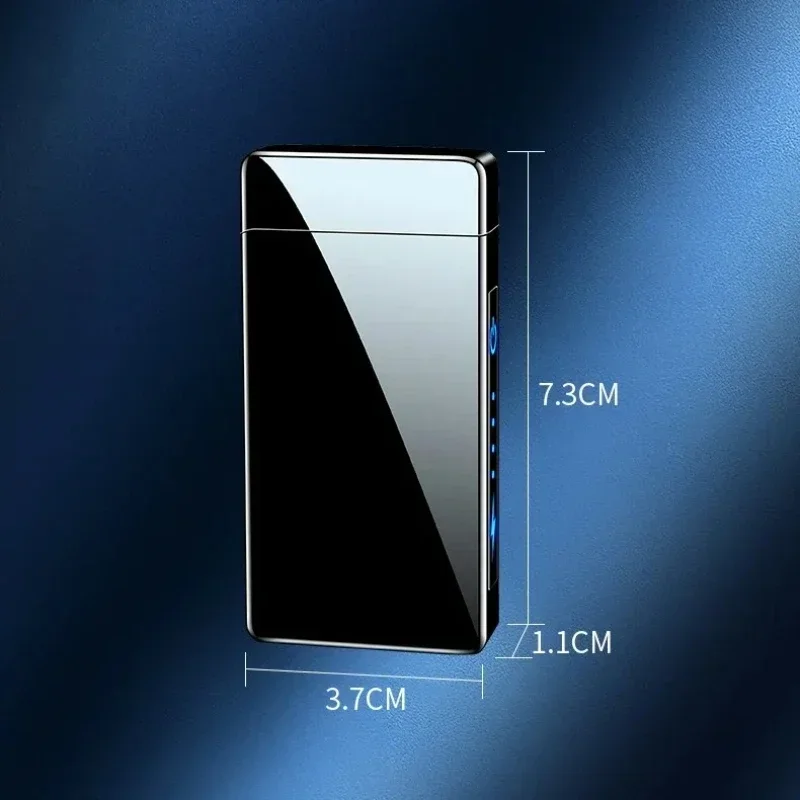 New Electric Windproof Smoking Lighter Metal Double Arc Flameless USB Rechargeable Plasma Lighters LED Touch Electronic Lighter - Image 4