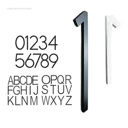 3Inch/7.6cm Black Stainless Steel House Number Self Adhesive Numbers Address Sign #0-9 Letters A-Z Letter Modern Door Plates